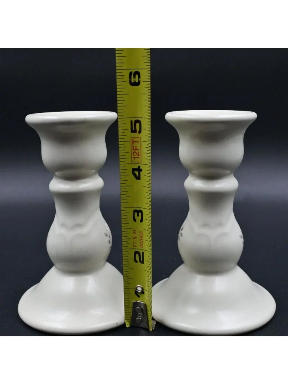 Pfaltzgraff Heirloom Pattern Set of 2 Candlesticks Candle Holders 5”